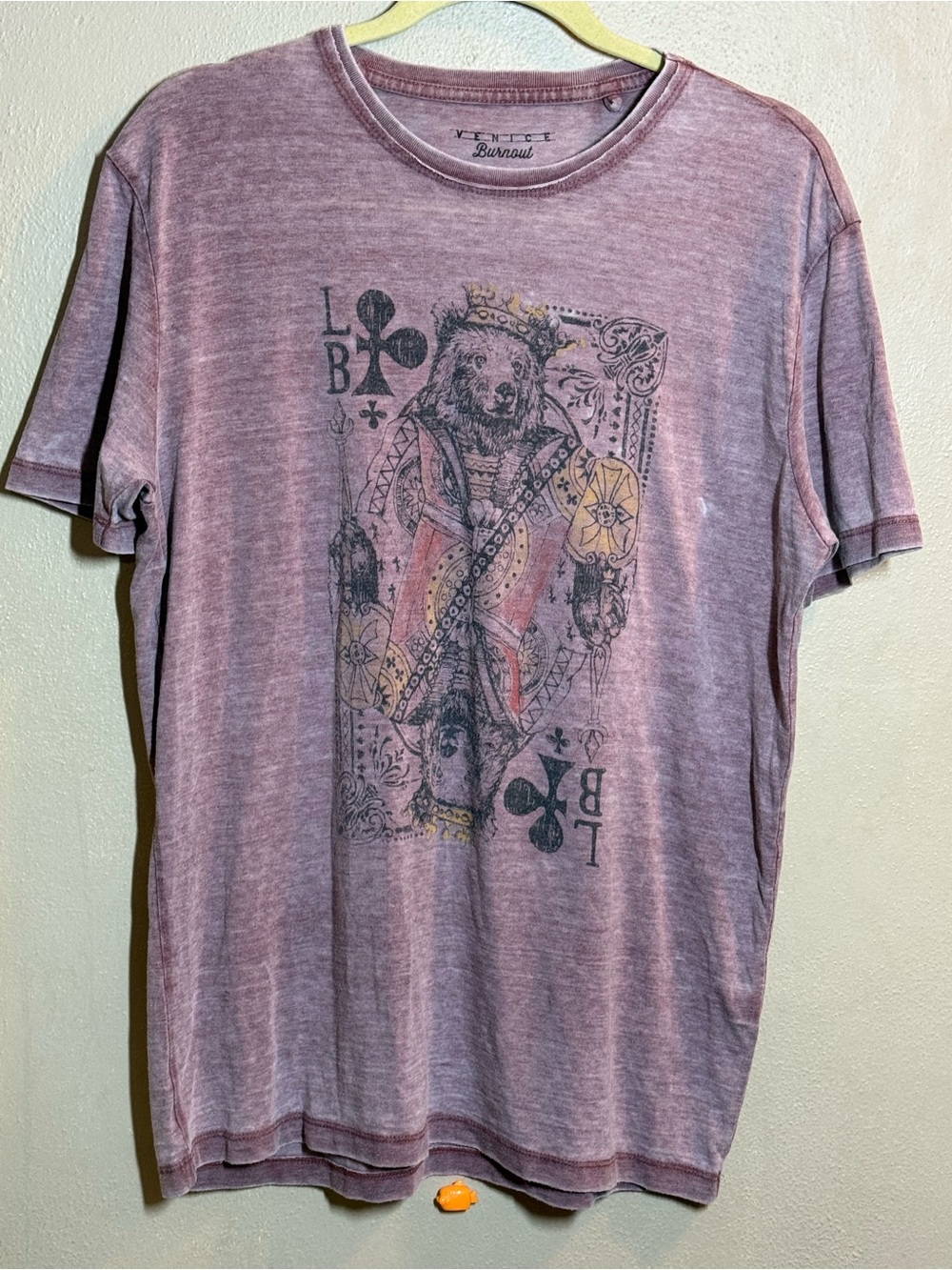 Vintage-Style Lucky Brand Men's Venice Burnout King Playing Card Sz Med